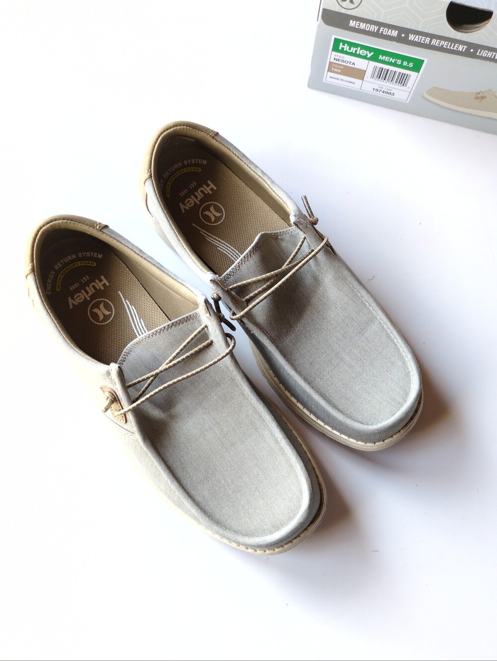 Hurley Nesota Tan Gray Slip On Mens Shoes Sz 9.5M